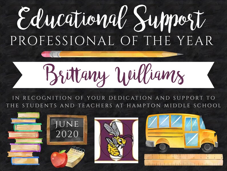 Educational Support Professional of the Year Yard Sign Etsy