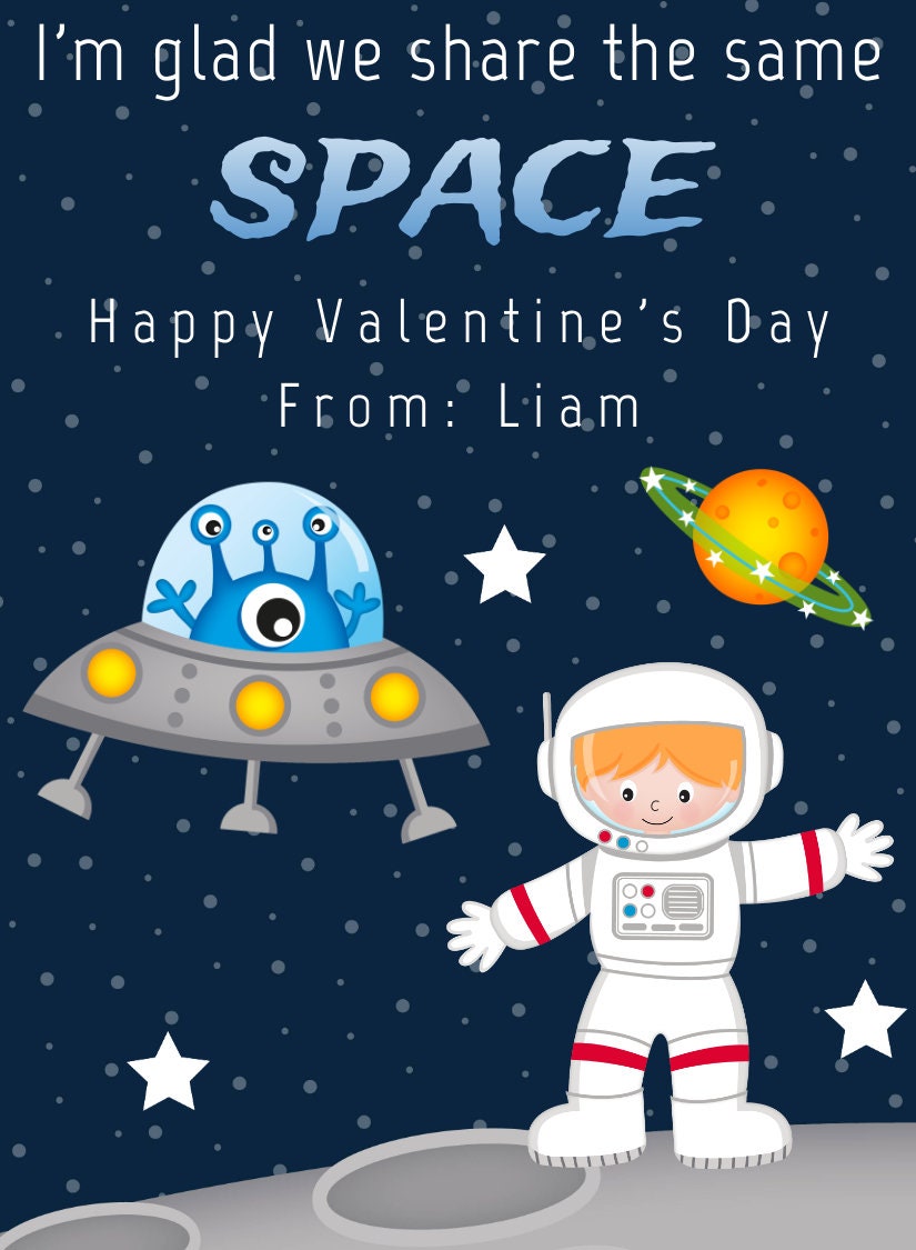 Astronaut Valentines Day Cards for Kids - Printable Classroom Cards –  CraftyKizzy