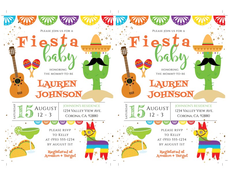 Fiesta Baby Shower Invitation Template Fiesta Invitation Etsy
