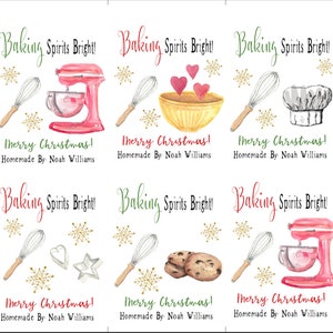 Baking Gift Tag Template, Christmas Gift Tag Personalized, Baking ...
