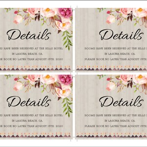 Boho Wedding Invitation Template Set, Bundle Suite, Rustic Floral Invitation Winter Wedding DIY Editable Template Printable Invitation, WBRB immagine 6