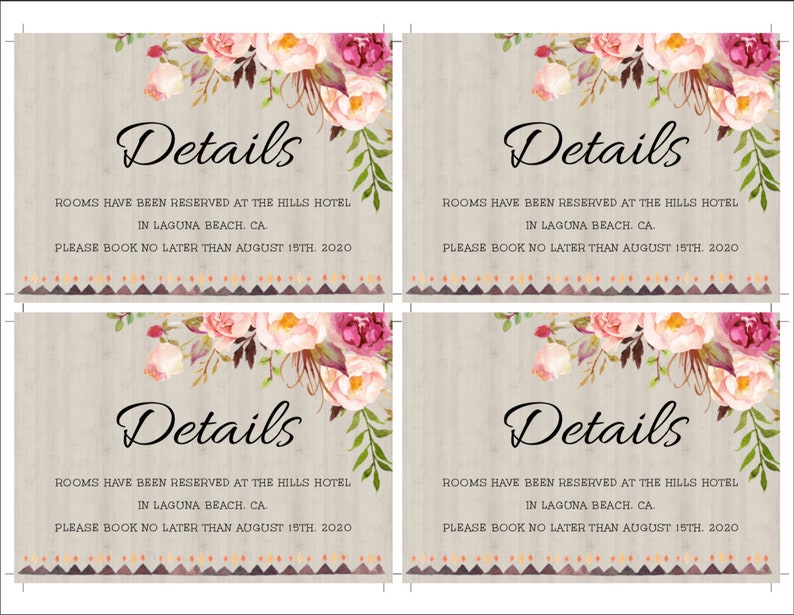 Boho Wedding Invitation Template Set, Bundle Suite, Rustic Floral Invitation Winter Wedding DIY Editable Template Printable Invitation, WBRB immagine 6