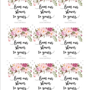 From Our Shower to Yours Sticker Label Template, Floral Bridal Shower ...