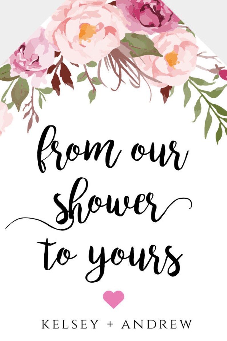 From Our Shower To Yours Favor Tag Template Tag Personalized | Etsy