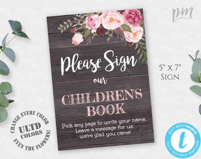 Please Sign Our Children S Book Template Please Sign Our Etsy