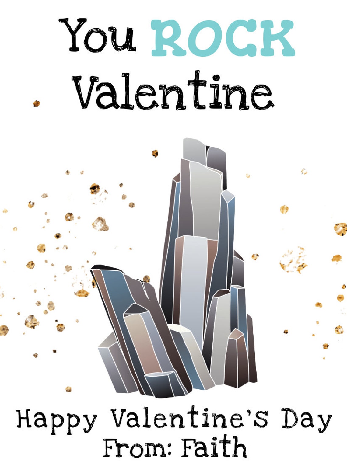 Gem Valentines Day Card Template Jewel Valentines Cards for - Etsy