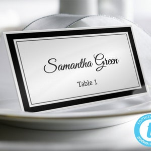 Printable Wedding Place Card Template, Calligraphy Place Cards, Editable Wedding Place Cards, Folding Tent Style Place Card Template