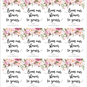 From Our Shower to Yours Sticker Label Template, Floral Bridal Shower ...