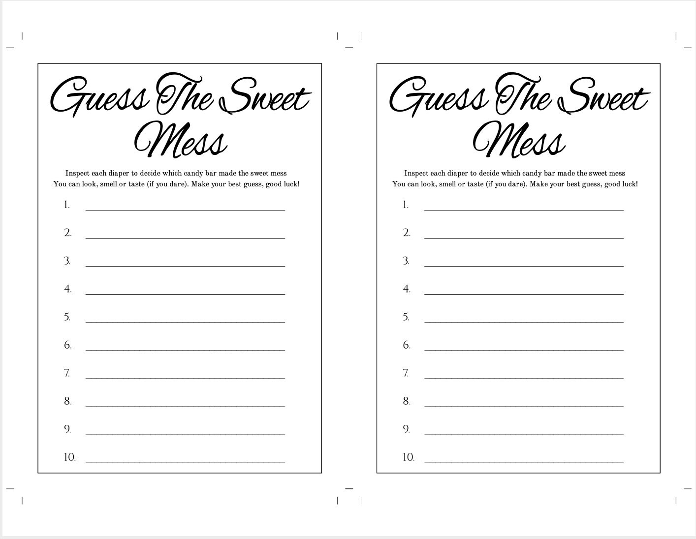 Guess the Sweet Mess Baby Shower Game Template, Printable Baby Sprinkle, Gender Neutral Baby Shower Activity, Editable Shower Game, BSBAW - Etsy