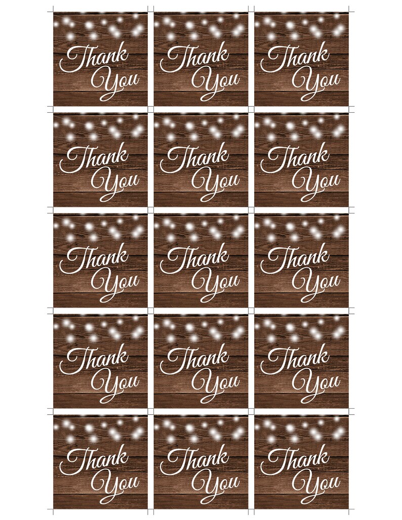 Rustic Favor Tags Template Printable Wedding Thank You Tags - Etsy