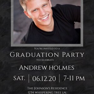 Graduation Invitation, Graduation Invite Template, Graduation Party Invitation, Modern High School Grad Personalized Invite, Class of 2021 imagen 2