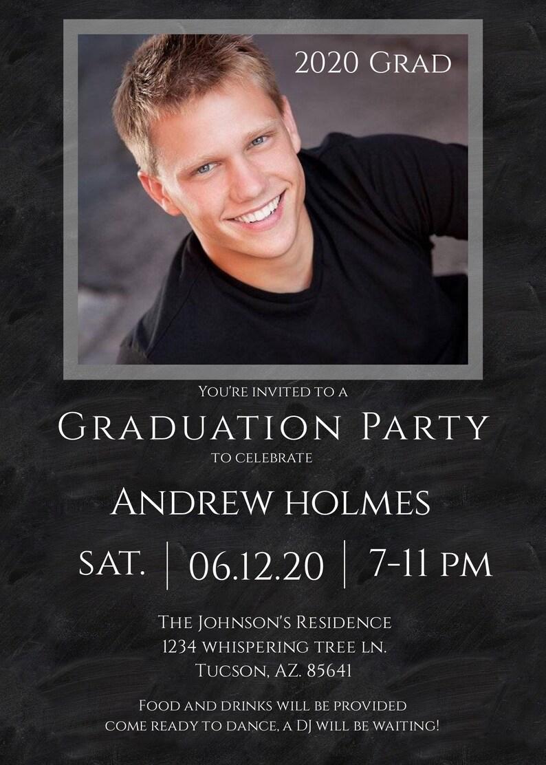 Graduation Invitation, Graduation Invite Template, Graduation Party Invitation, Modern High School Grad Personalized Invite, Class of 2021 imagen 2