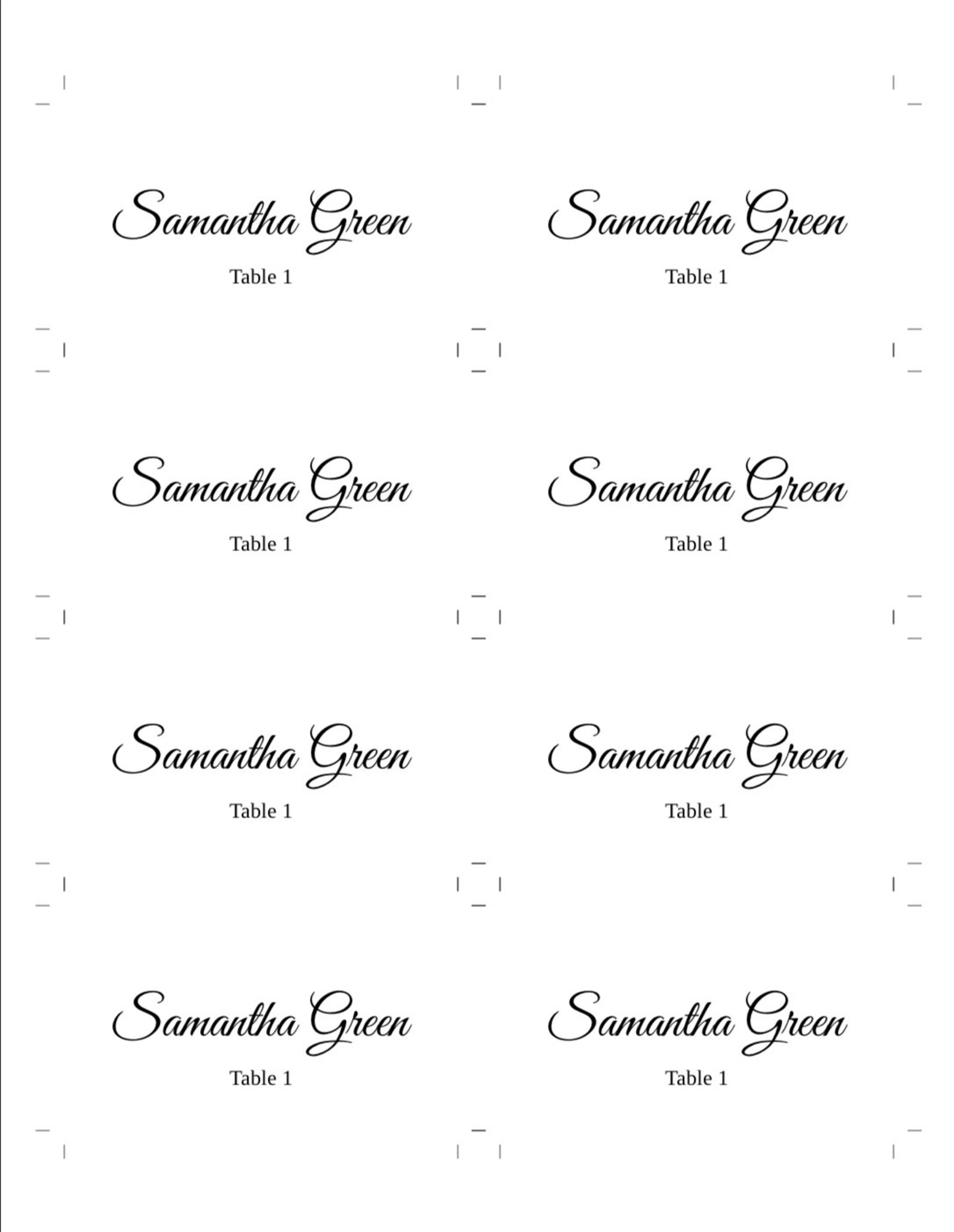 Wedding Place Card Template Flat Style Place Cards Printable Etsy