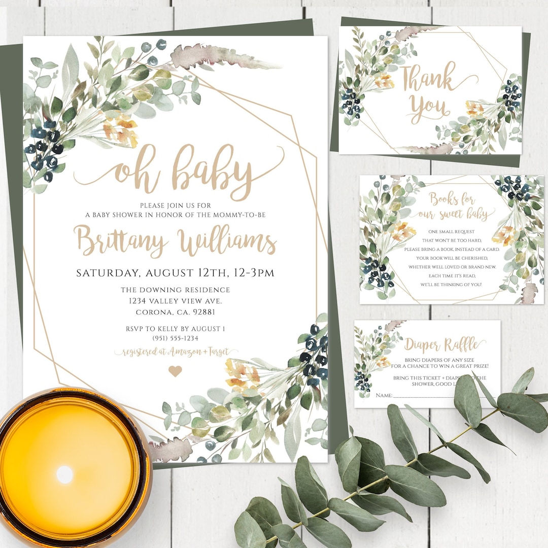 Greenery Oh Baby Printable