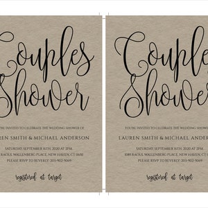 Rustic Couple's Wedding Shower Invitation Template, DIY Edit Print Script Shower Invite, 5x7 Template Instant Download, WSS image 4