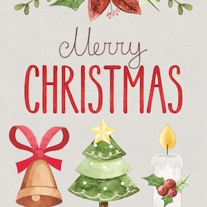 Watercolor Christmas Tag Template Christmas Gift Tag Secret Santa Tag