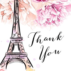 Paris Thank You Tag Template, French Wedding Tag, Floral Thank You Tag ...