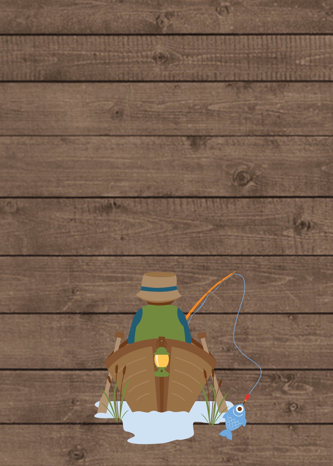 Fishing Invitation Template Gone Fishing Birthday 1st - Etsy