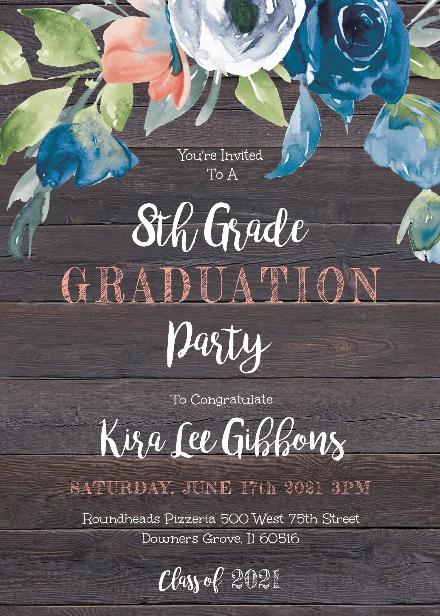 graduation-invitation-template-8th-grade-graduation-invite-etsy