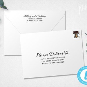 A7 + A1 Wedding Envelope Template, DIY Wedding Address Envelope, Printable Address Envelope Template, Printable Envelope, Instant Download