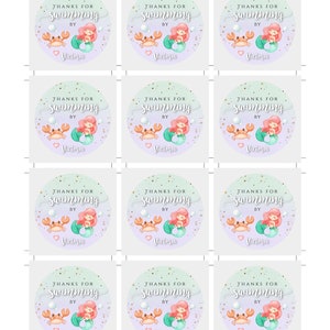 Mermaid Favor Tag Editable Template for Birthday, Drive by Birthday ...