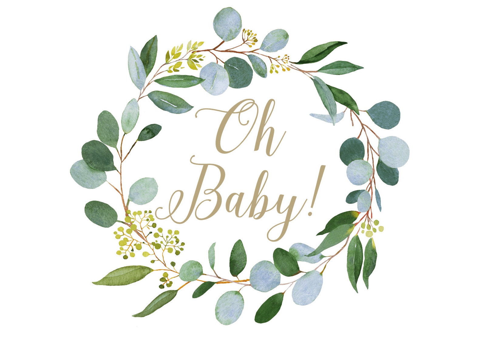 Greenery Baby Shower Cancellation Announcement Postponed Baby Etsy