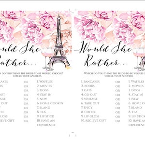 Paris Bridal Shower Game Template Pack, Printable Shower Game Bundle ... Paris Bridal Shower Game Template Pack, Printable Shower Game Bundle ...
