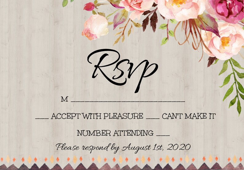 Boho Wedding Invitation Template Set, Bundle Suite, Rustic Floral Invitation Winter Wedding DIY Editable Template Printable Invitation, WBRB immagine 7