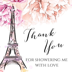 Paris Thank You Tag Template, French Wedding Tag, Floral Thank You Tag ...