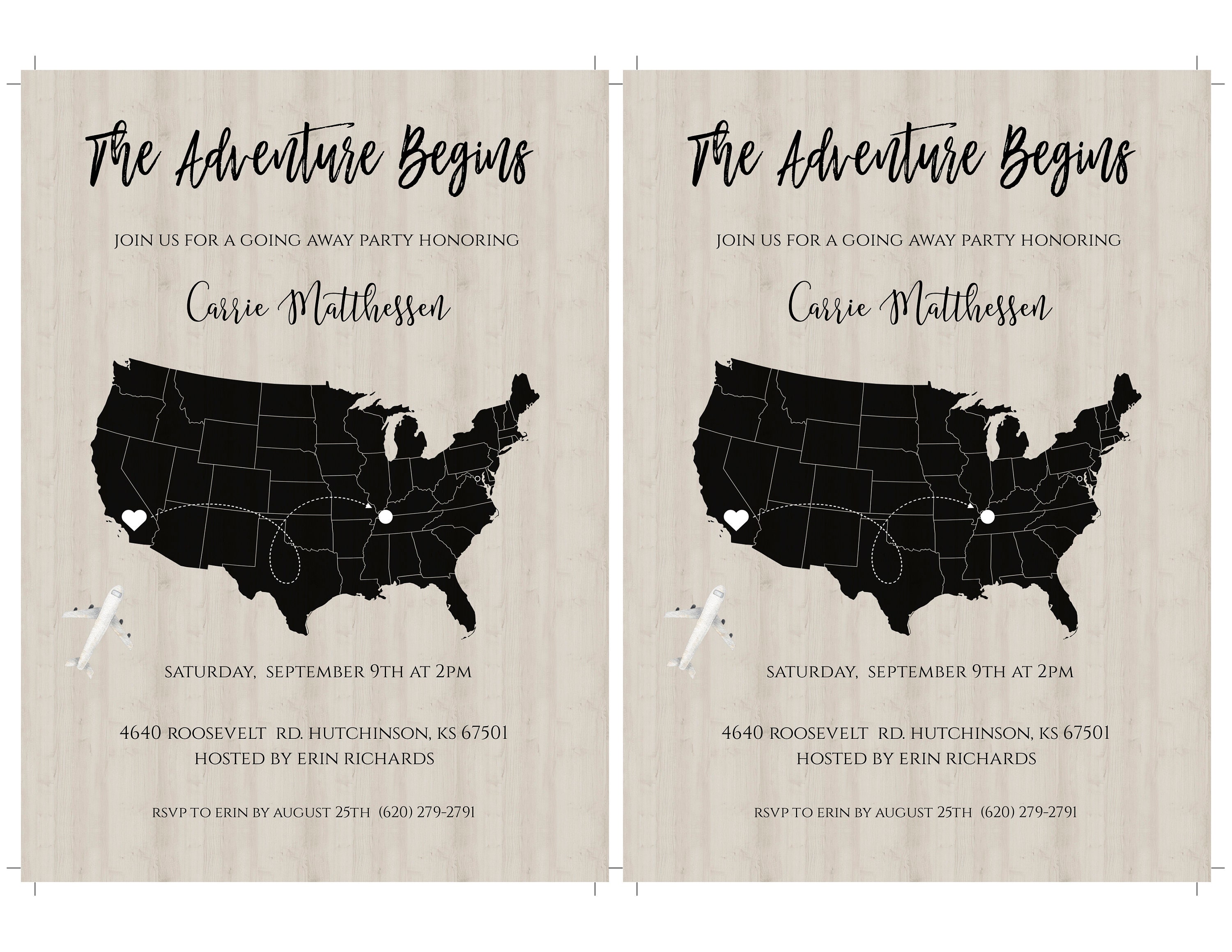 Map Party Invite Map Invitation Template, DIY Editable Going Away Party Invite ...
