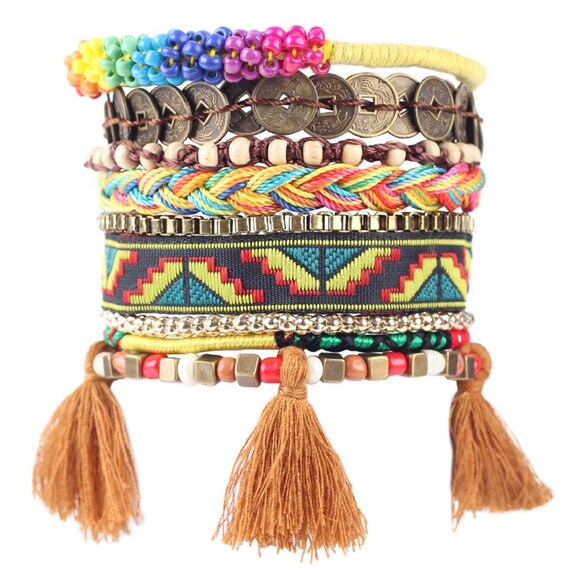 Handmade Sequins Bead Multi Layer Weave Bohemia Bracelet With Etsy