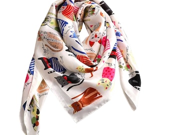 2020 Fall Winter Scarfs for Women Double-sided Print Elegant Cape with Shawl Clip/Button Large Wrap Scarf