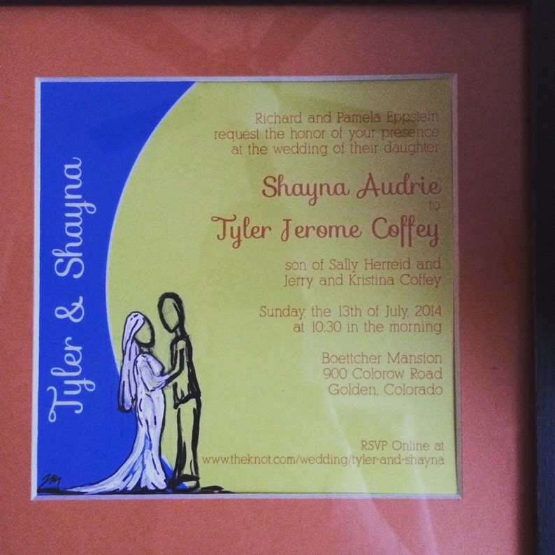 Your Wedding Invitation With Painted Embellishments Etsy