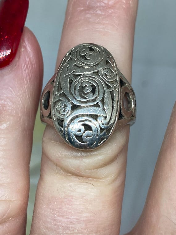 Vintage Solid Heavy Sterling Silver Beautifully C… - image 3