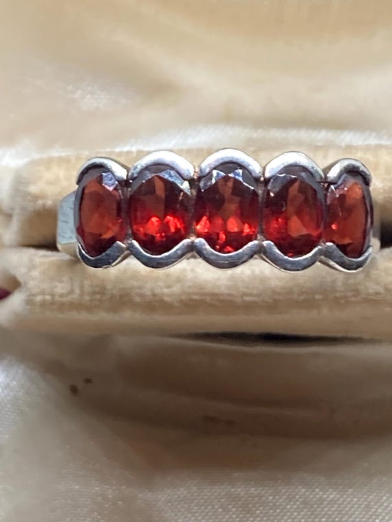 Vintage Solid Sterling Silver And Five Stone Natu… - image 6