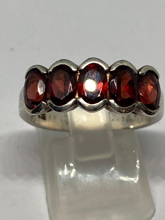 Vintage Solid Sterling Silver And Five Stone Natu… - image 2