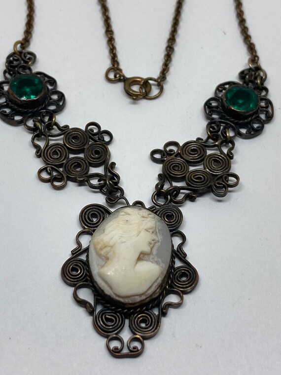 Antique Victorian Hand Made Carved Shell Cameo & … - image 3