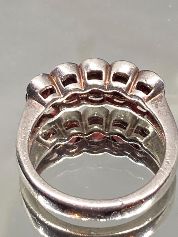 Vintage Solid Sterling Silver And Five Stone Natu… - image 4