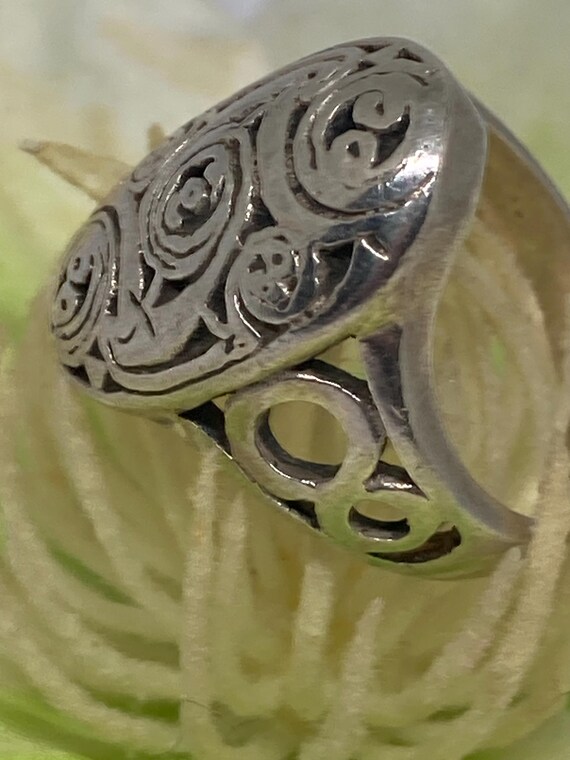 Vintage Solid Heavy Sterling Silver Beautifully C… - image 4