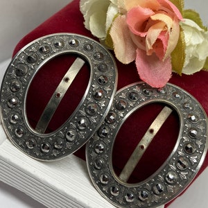 Antique Pair of Georgian Cut Steel Shoe or Belt Buckles