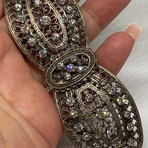 Beautiful Large Antique Edwardian Intricately Detailed Paste Belt Buckle