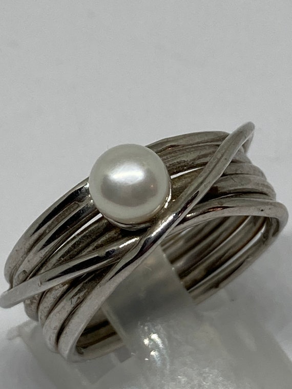 Vintage Sterling Silver Cultured Pearl Six Strand 