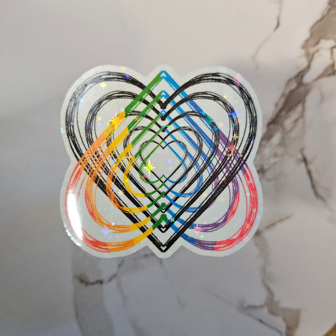 Pride Heart Glitter Sticker - Etsy