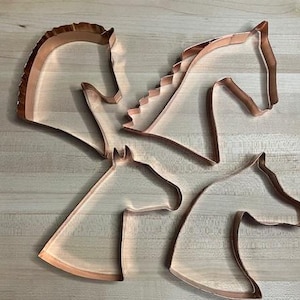 4 Pack ~ Custom Copper Plated Cookie Cutters by The Gift Horses - Gift packaged with Recipes for Cookies & Icing - 4 Gifts for your friends.