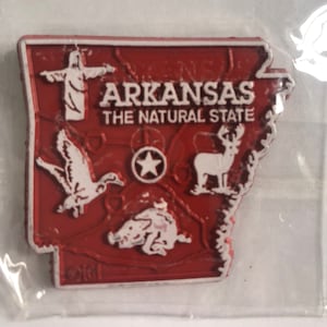 State Souvenir ARKANSAS The Natural State Fridge Refrigerator Magnet State Shaped