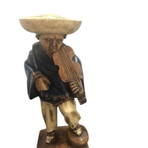 Mexican Man Wooden Hand Carved Statue