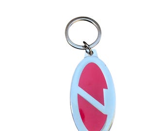 Vintage Honda Red Enamel Keychain, Number 7 Honda