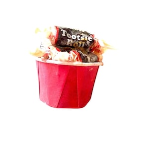 Tootsie Rolls Candy in Red Paper Cup Magnet, Vintage Fridge Magnet, Acme Refrigerator Magnet, Rare