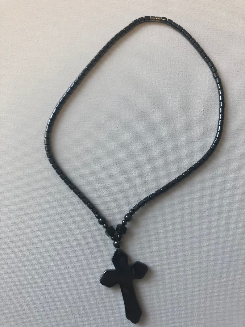 Magnetic Hematite Cross Necklace
