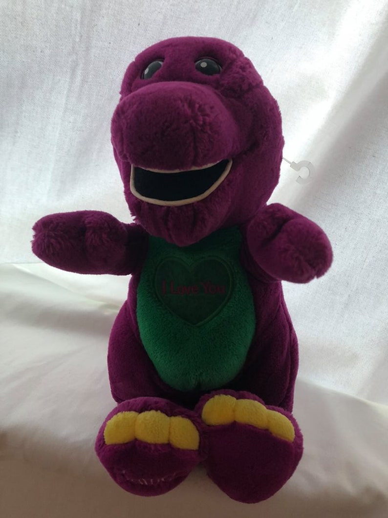 Vintage TALKING BARNEY Plush Purple Dinosaur 1996 Playskool | Etsy